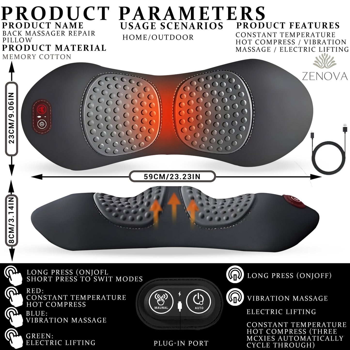 Zenova 3-in-1 Back Massager